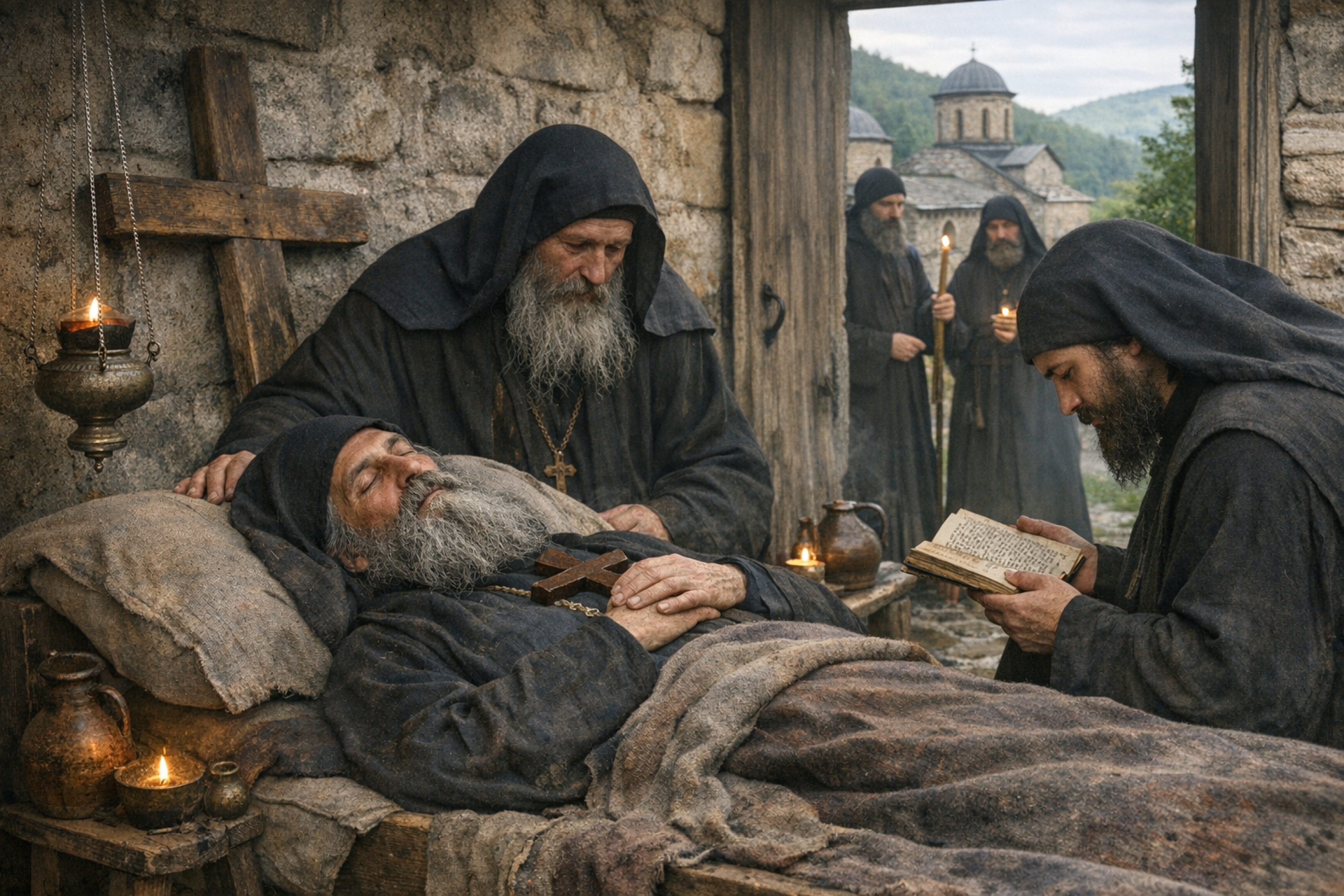 Фотореалистичное изображение, Память преподобного Никифора, православный календарь, 2026-05-02, commemoration