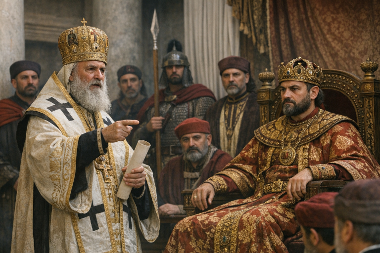 Фотореалистичное изображение, Память святого Анастасия Синаита, патриарха Антиохийского, православный календарь, 2026-05-03, commemoration