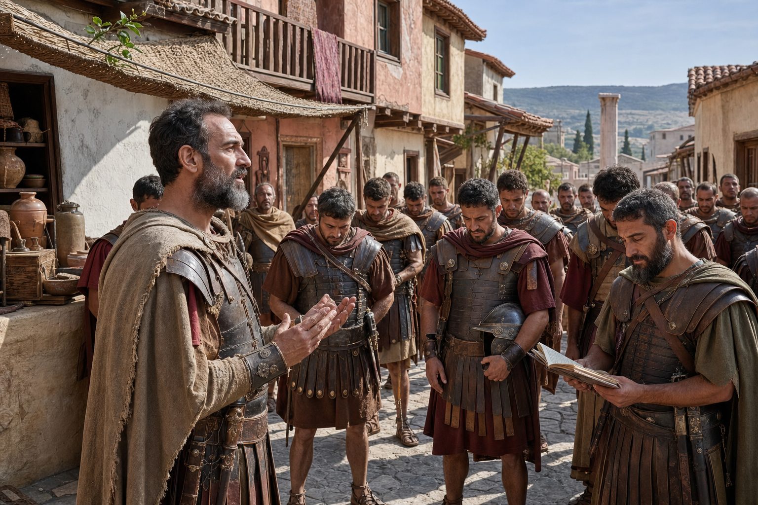 Imagem fotorrealista, Sofrimento do santo mártir Meletio Stratilat e com ele 1318 guerreiros, calendário ortodoxo, 2026-06-06, martyrdom