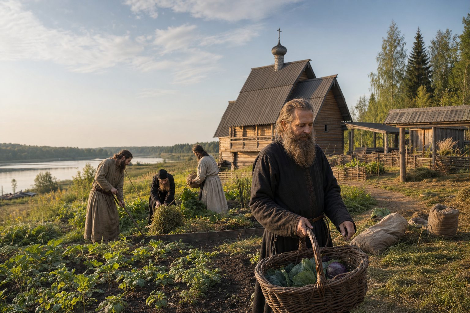 Фотореалистичное изображение, Память преподобного Александра, игумена Куштского, православный календарь, 2026-06-22, commemoration